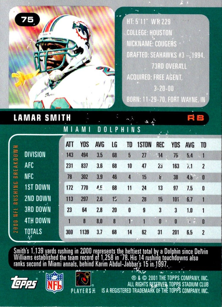 2001 Stadium Club Lamar Smith