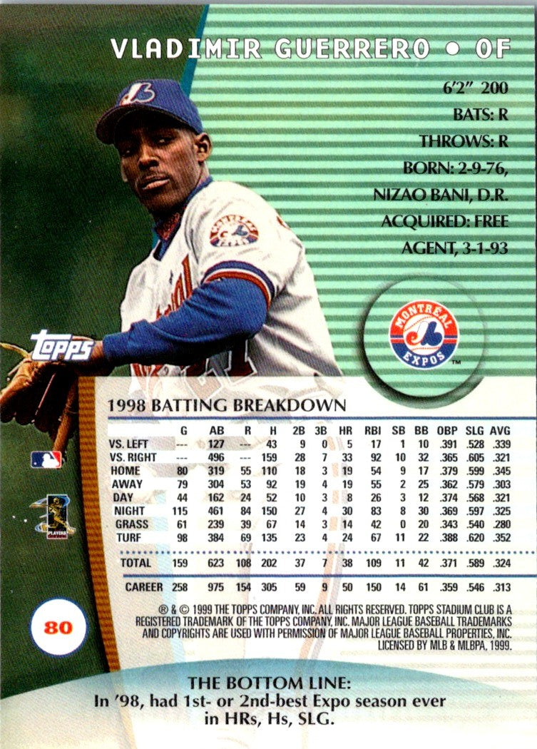 1999 Stadium Club Vladimir Guerrero