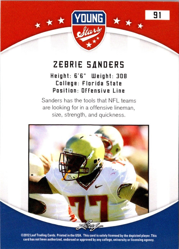 2012 Leaf Young Stars Zebrie Sanders