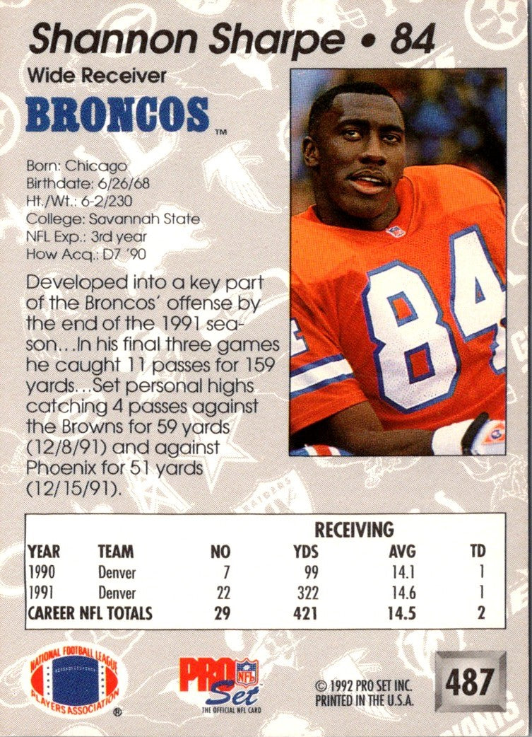 1992 Pro Set Shannon Sharpe