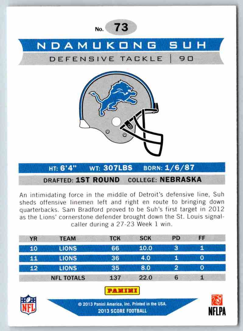 2013 Score Ndamukong Suh