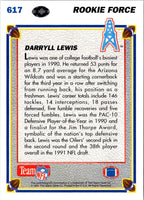 1991 Upper Deck Darryll Lewis #617 Rookie
