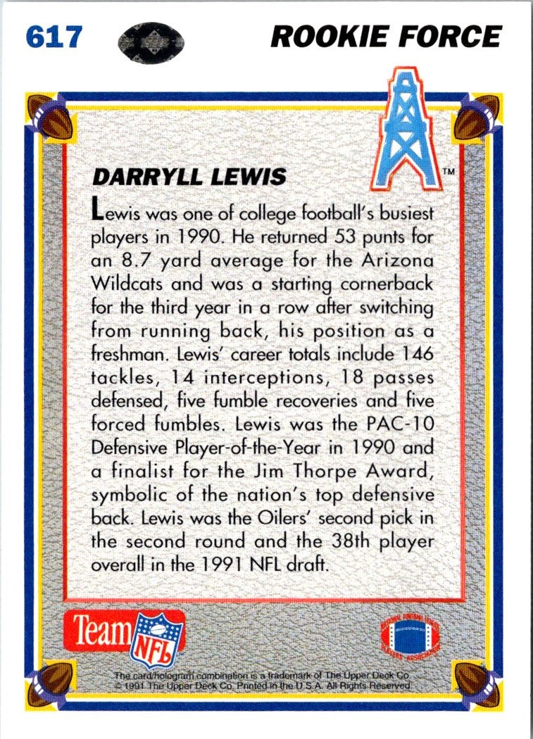 1991 Upper Deck Darryll Lewis