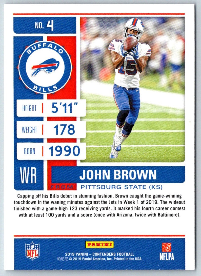 2018 Panini Instant NFL John Brown