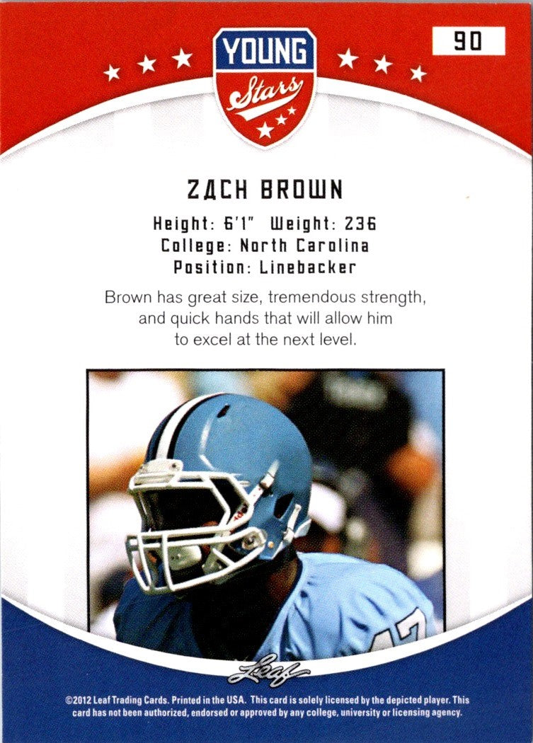 2012 Leaf Young Stars Zach Brown