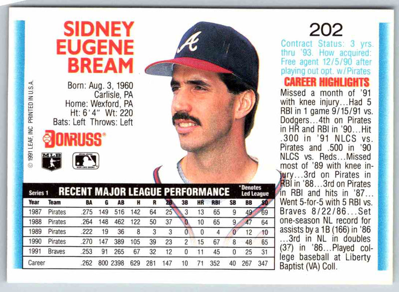 1992 Donruss Sid Bream