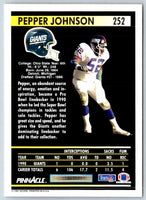 1991 Pinnacle Pepper Johnson #252