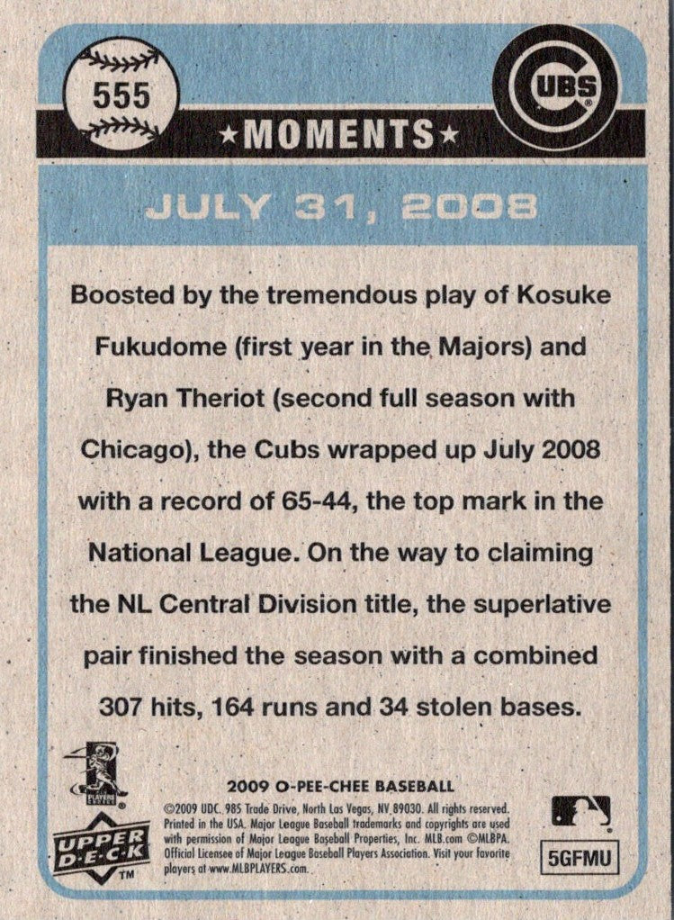 2009 O-Pee-Chee Kosuke Fukudome/Ryan Theriot