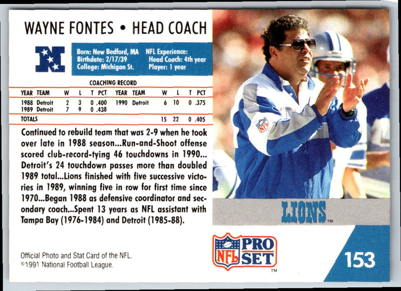 1991 Pro Set Wayne Fontes