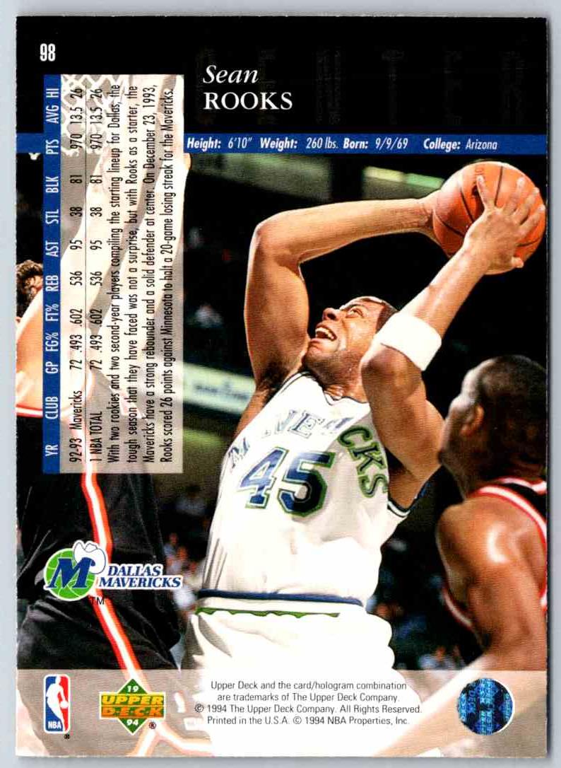 1995 Upper Deck Sean Rooks