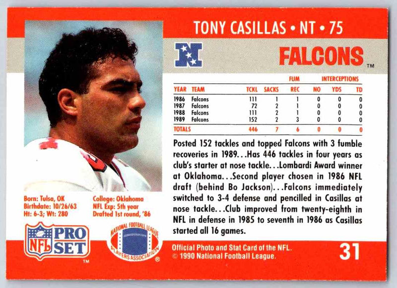 1990 Pro Set Tony Casillas