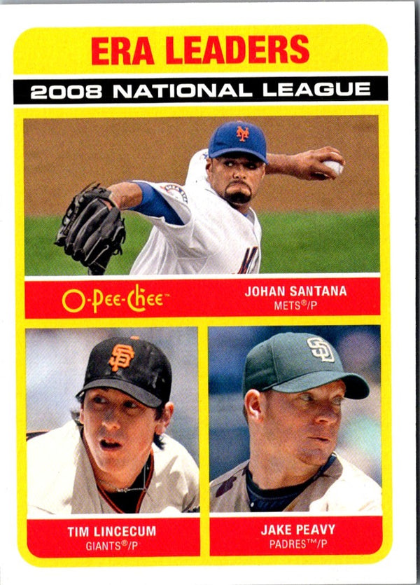 2009 O-Pee-Chee Johan Santana/Jake Peavy/Tim Lincecum #538