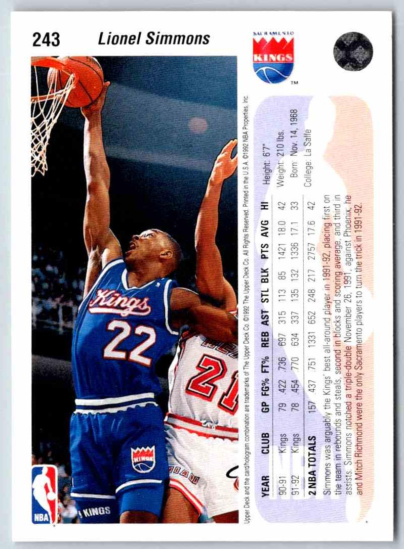 1994 Upper Deck Lionel Simmons