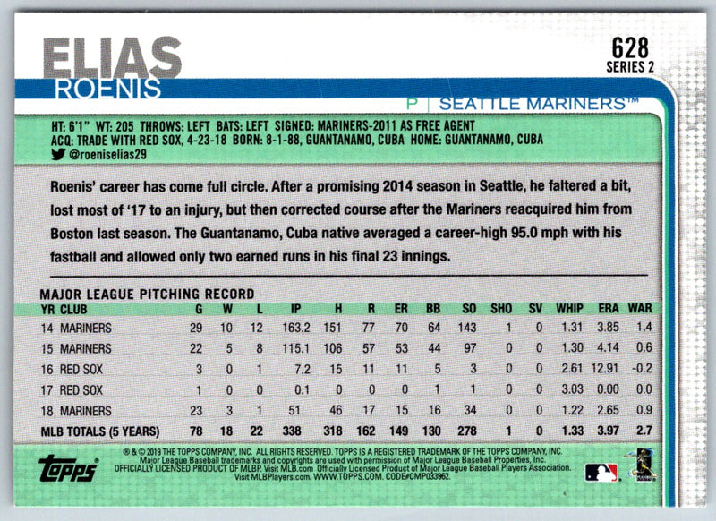 2019 Topps Roenis Elias