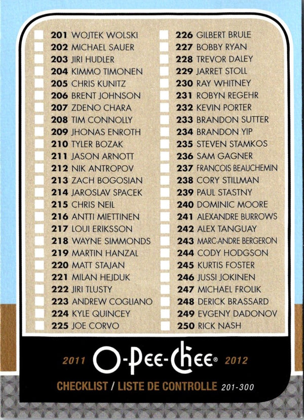 2011 O-Pee-Chee Checklist #498