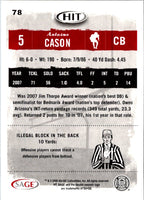 2008 SAGE HIT Antoine Cason #78