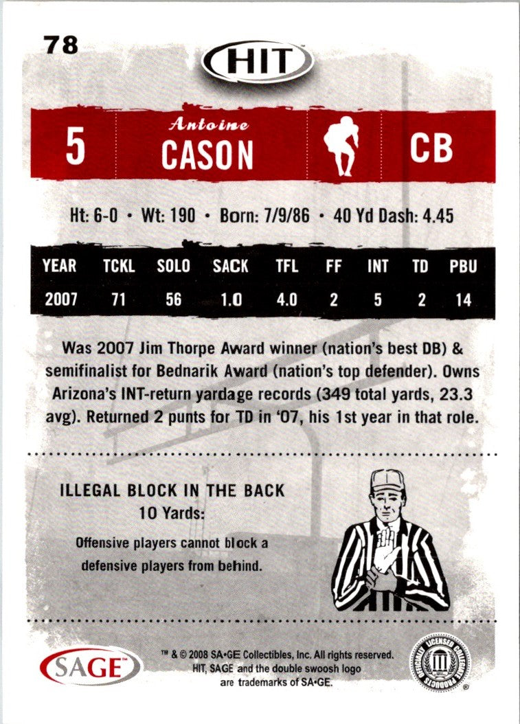 2008 SAGE HIT Antoine Cason