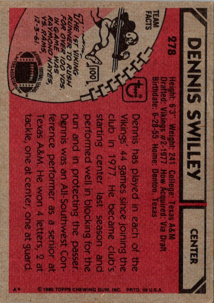 1980 Topps Dennis Swilley