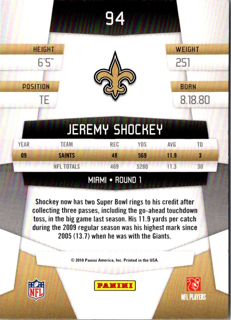 2010 Panini Certified Jeremy Shockey