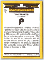 1987 Donruss Diamond King Von Hayes #12