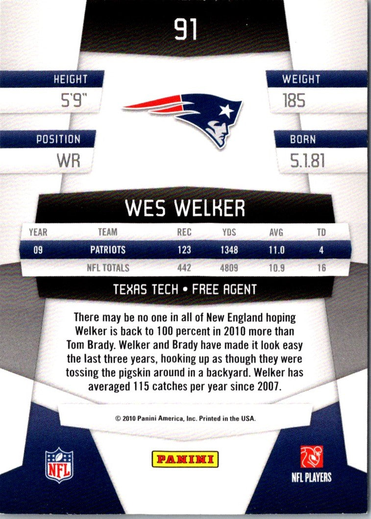 2010 Panini Certified Wes Welker