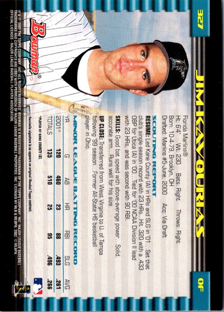 2002 Bowman Jim Kavourias