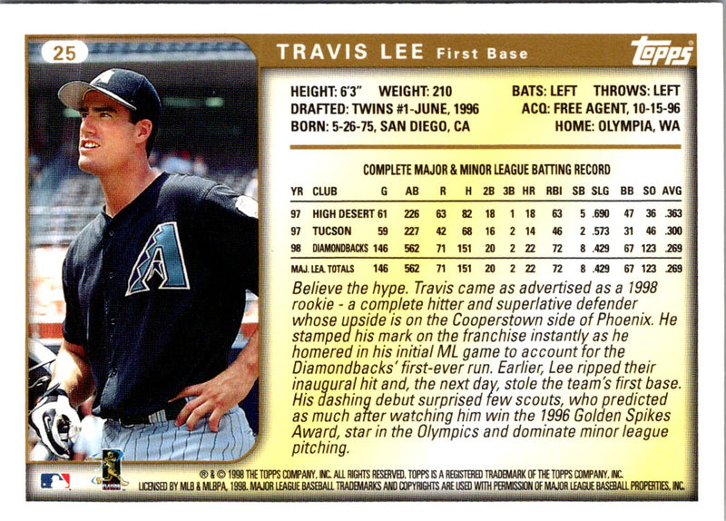 1999 Topps Travis Lee