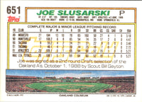 1992 Topps Joe Slusarski #651