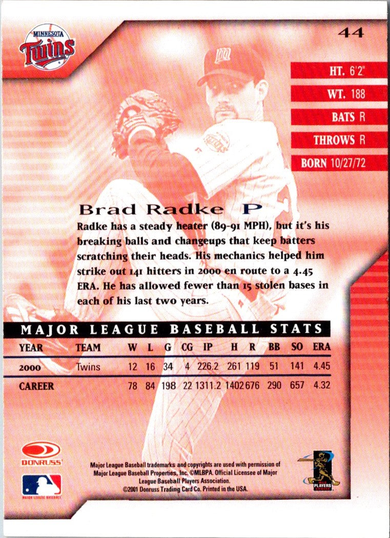 2001 Donruss Signature Brad Radke