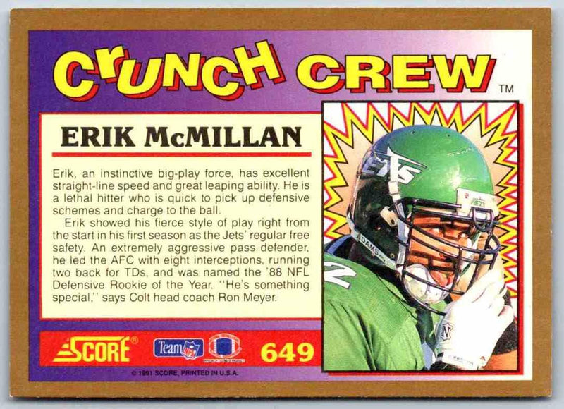 1991 Score Erik McMillan