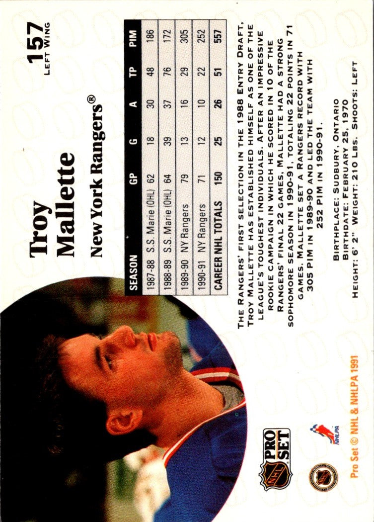 1991 Pro Set Troy Mallette