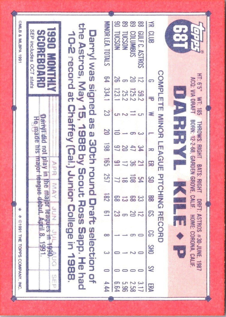 1991 Topps Traded Darryl Kile