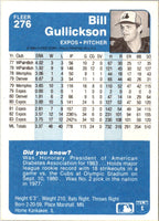 1984 Fleer Bill Gullickson #276