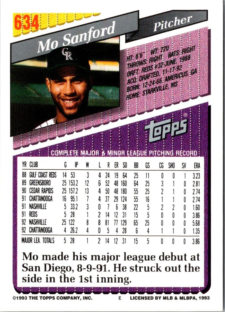 1993 Topps Gold Mo Sanford