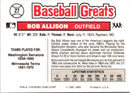 1989 Swell Baseball Greats Bob Allison