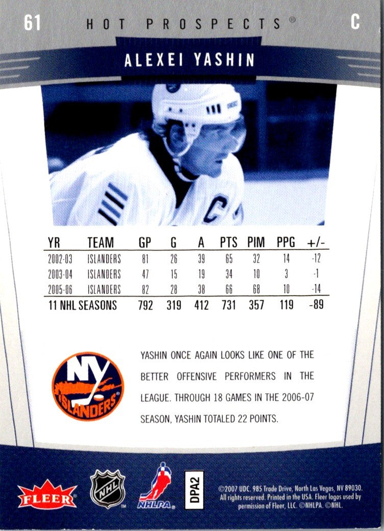 2006 Fleer Hot Prospects Alexei Yashin