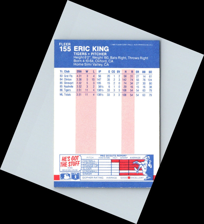 1987 Fleer Eric King