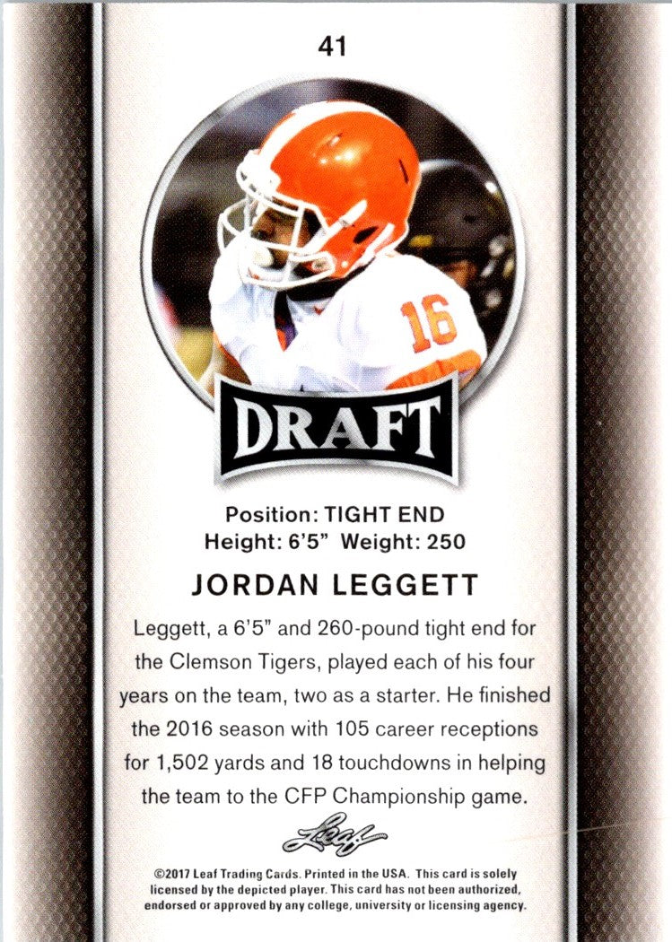 2017 Leaf Draft Jordan Leggett