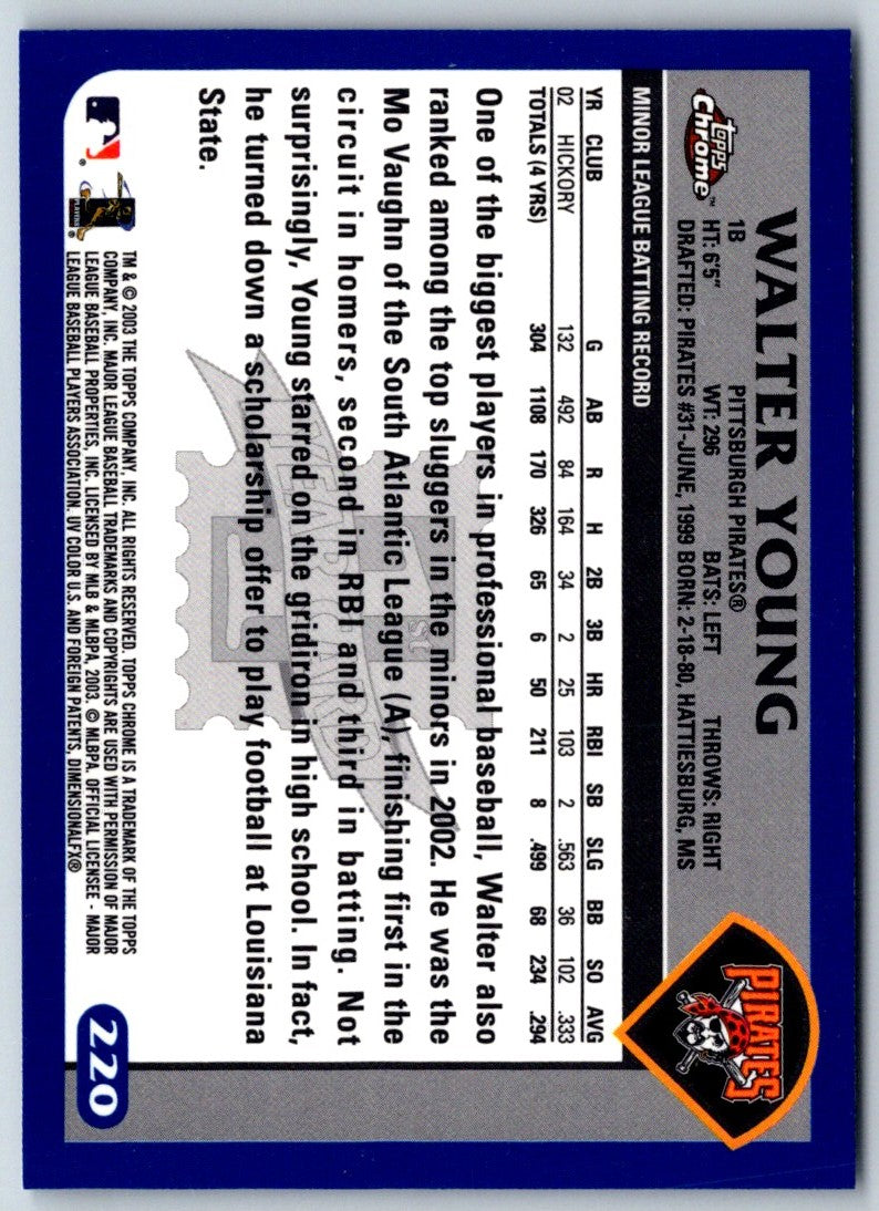 2003 Topps Chrome Walter Young