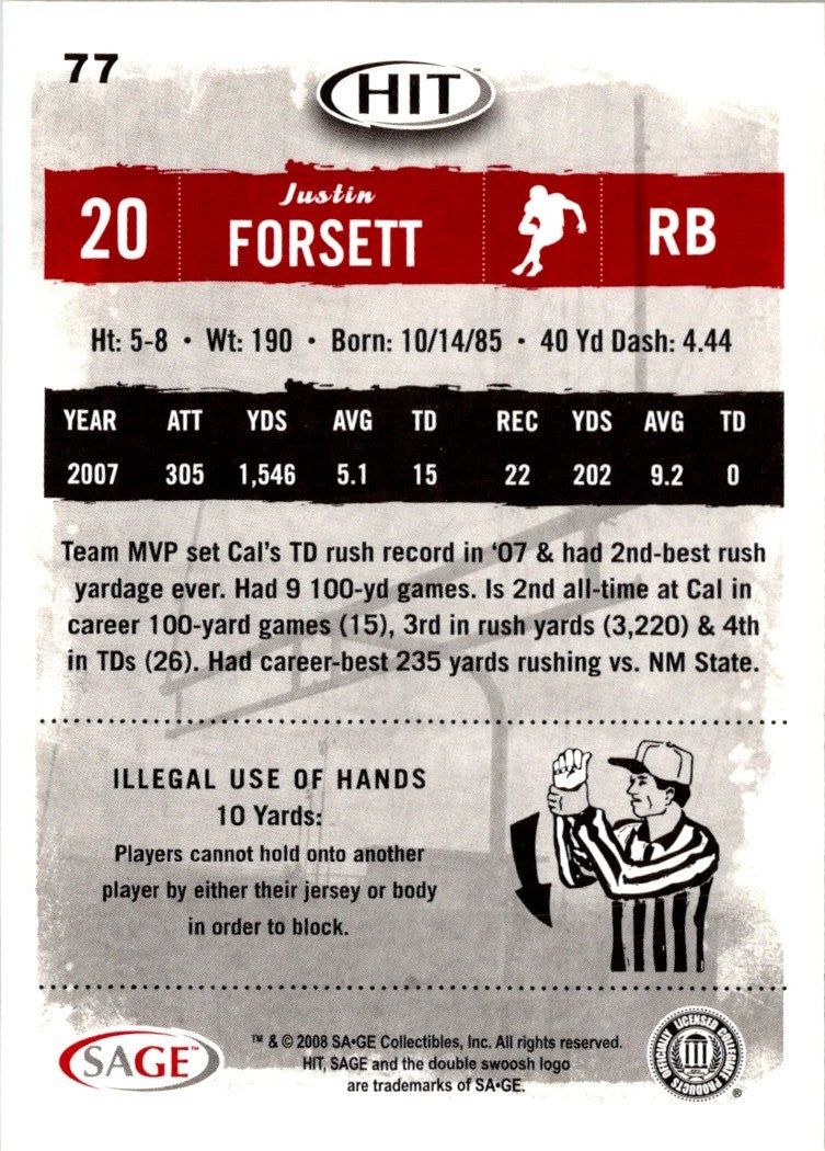 2008 SAGE HIT Justin Forsett