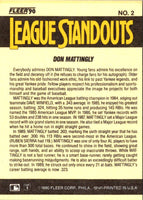 1990 Fleer League Standouts Don Mattingly #2