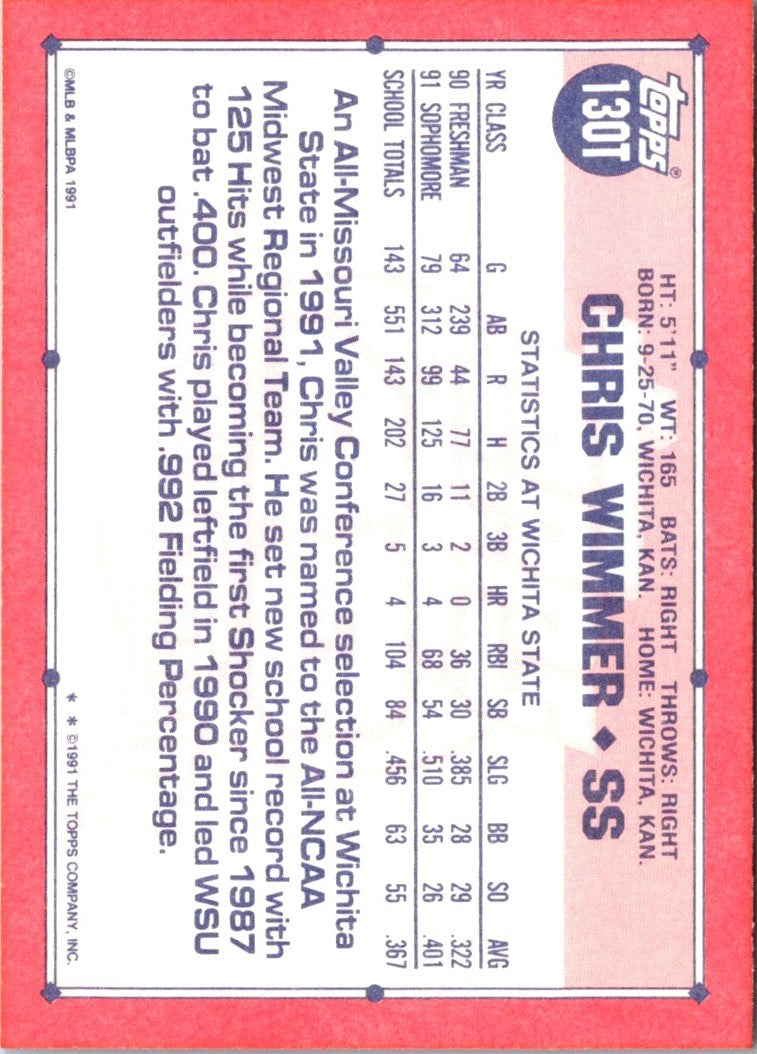 1991 Topps Traded Chris Wimmer