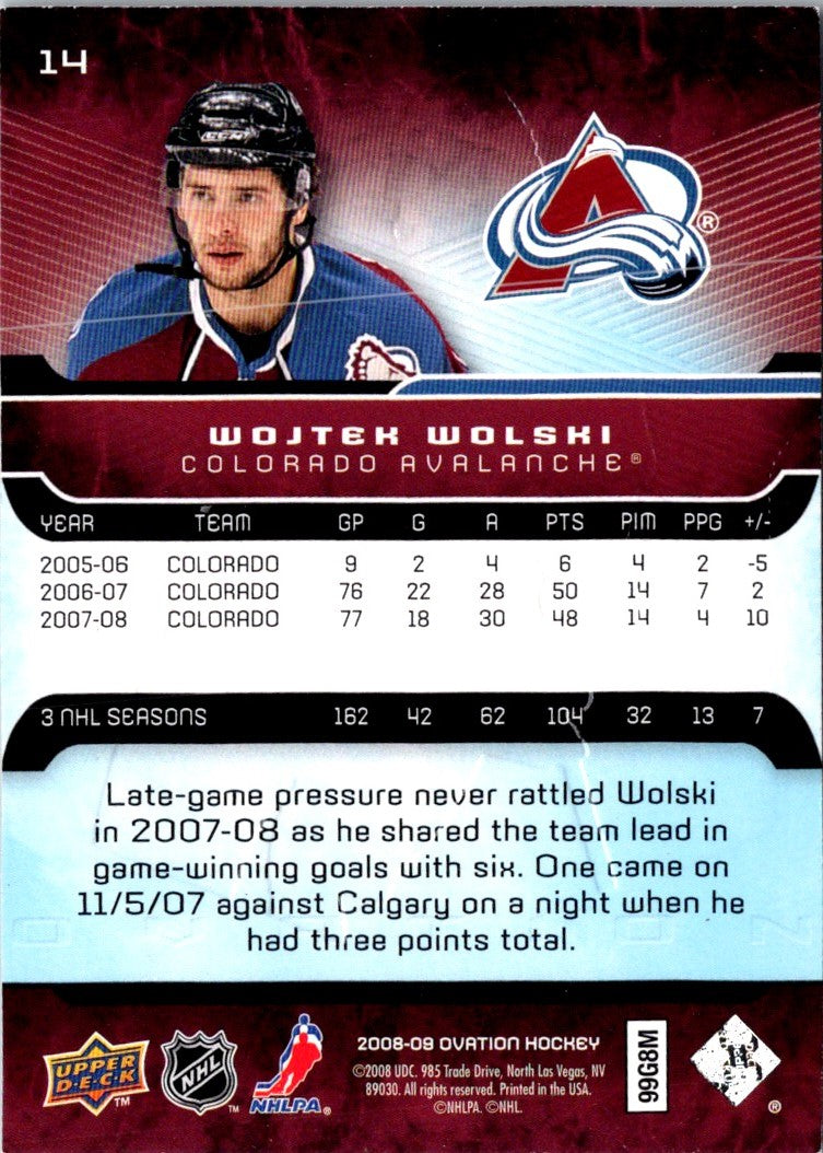 2008 Upper Deck Ovation Wojtek Wolski