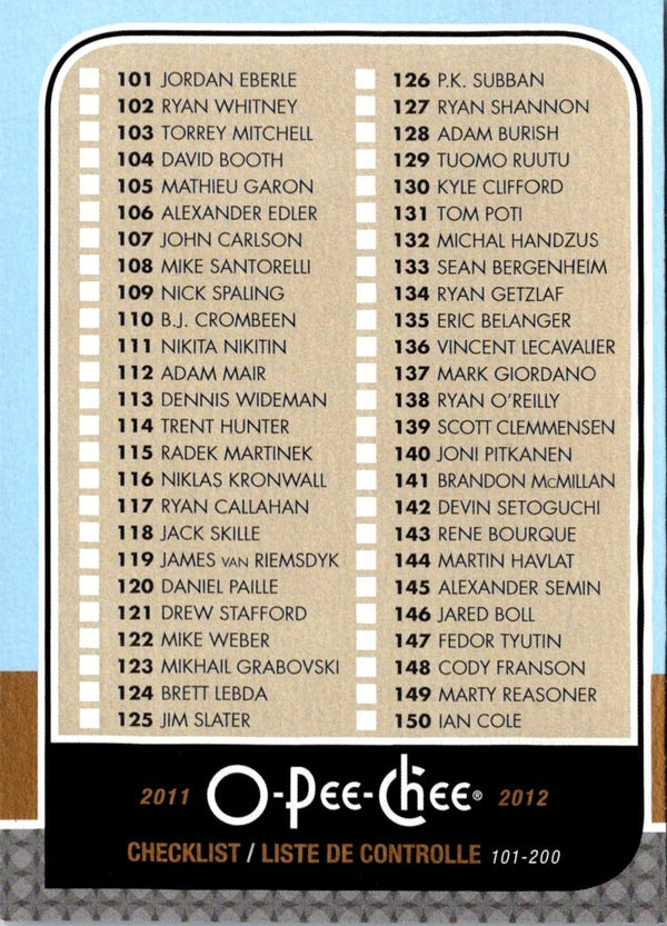 2011 O-Pee-Chee Checklist #497