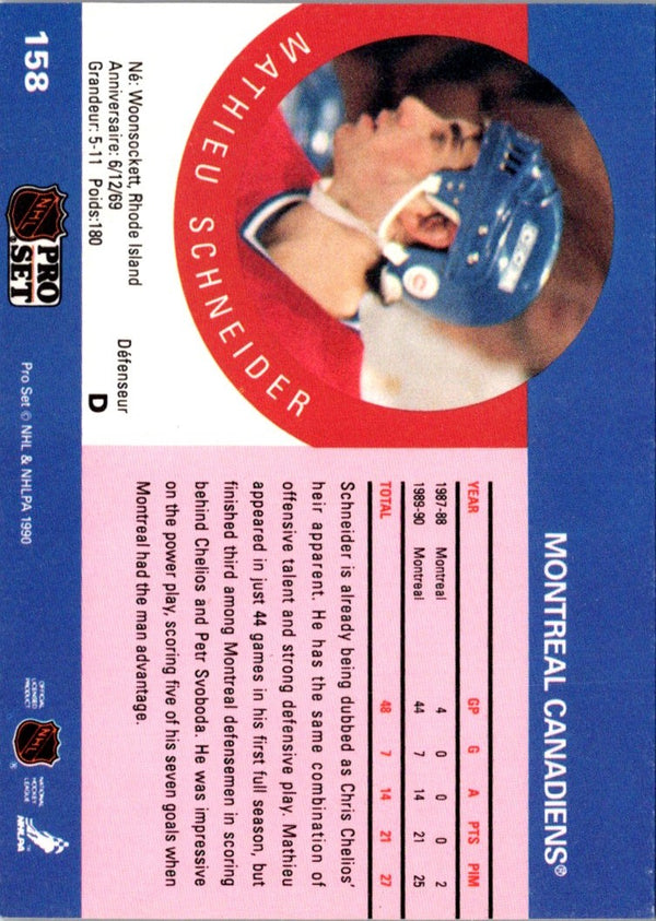 1996 Pro Set Mathieu Schneider #18