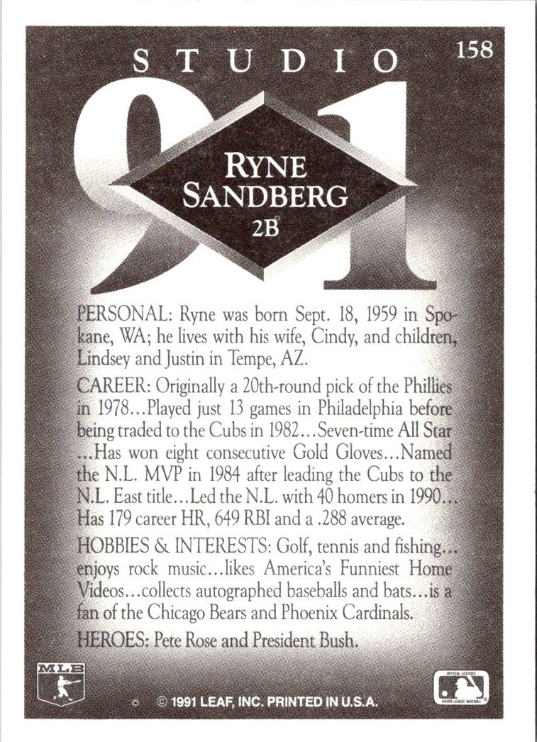 1991 Studio Ryne Sandberg