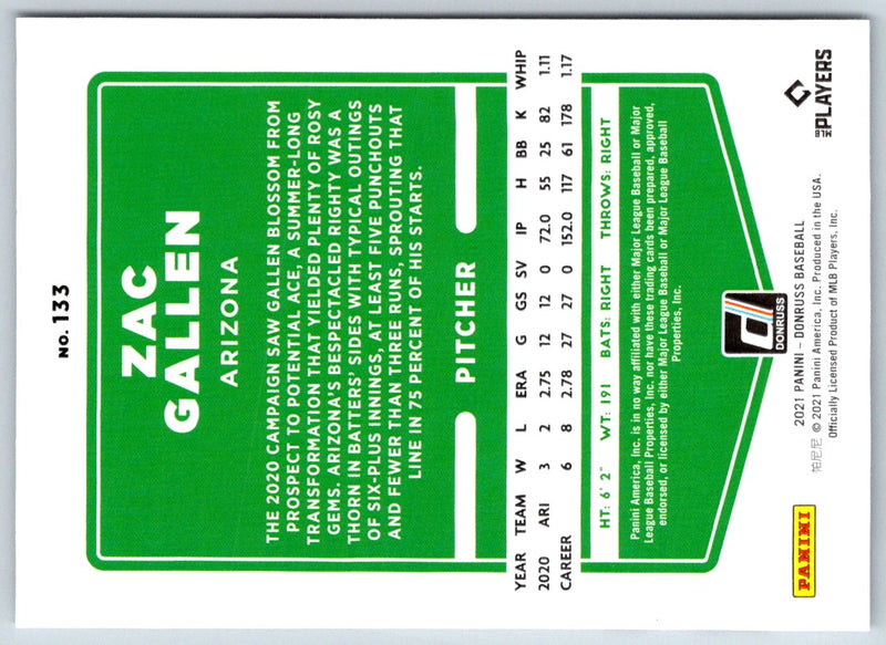 2020 Donruss Zac Gallen