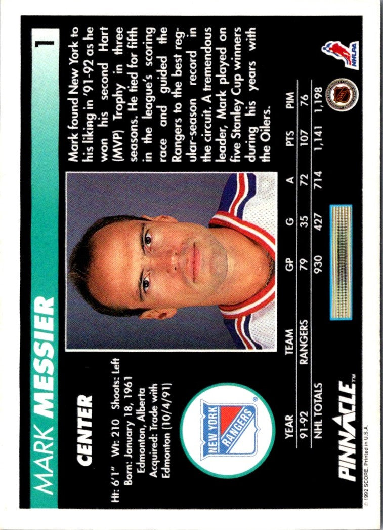 1992 Pinnacle Mark Messier