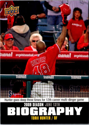 2010 Upper Deck Season Biography Torii Hunter #SB-83