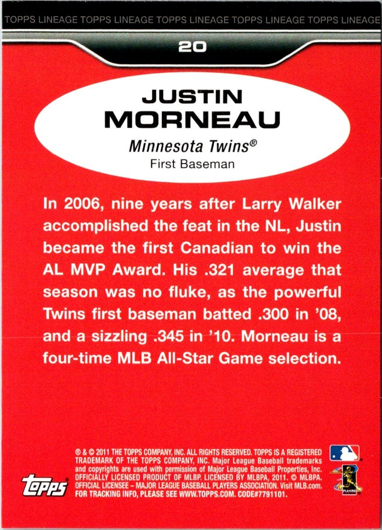 2011 Topps Lineage Justin Morneau